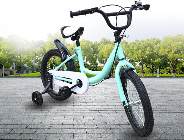 Kinderfiets - 16 Inch - Spelen - 5 tot 8 Jaar - Outdoor - Groen met Zwarte Accenten