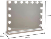 Hollywood Spiegel Met Verlichting - Make-Up Spiegel Met Licht 15 LED - Vanity Mirror 3 - Modi Touch Control Led Spiegel - Hollywood Mirror - Kwalitatieve Schoonheidsspiegel - Make up tafel - Wit