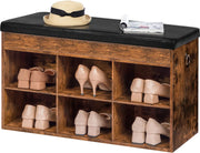 Shoe bench with seat cushion - Shoe cabinet - Hallway bench with storage space - Hallway bench - With 6 compartments