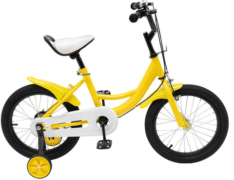 Kinderfiets - 16 Inch - Spelen - 5 tot 8 Jaar - Buiten - Geel / Wit