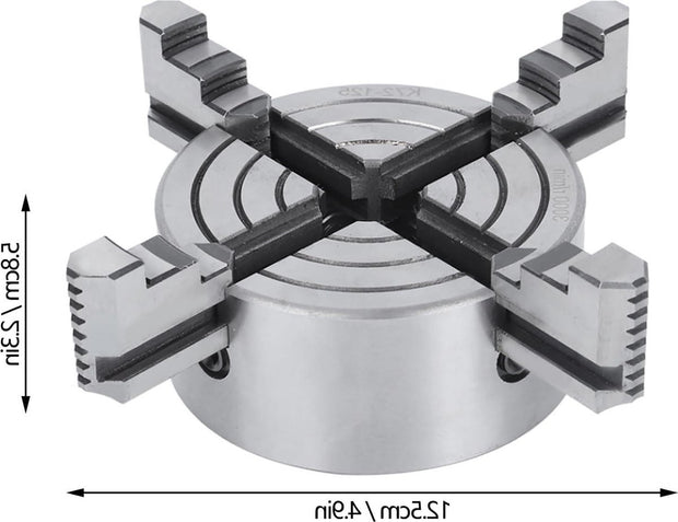 Independent 4 Jaw Chuck - K72 - Metal Accessories - 125mm - 3000r/min