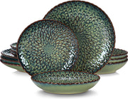 Serviesset - 4 Personen - Tafelservies - Keramiek - 12-Delig - Bordenset 12-Delig - Groen