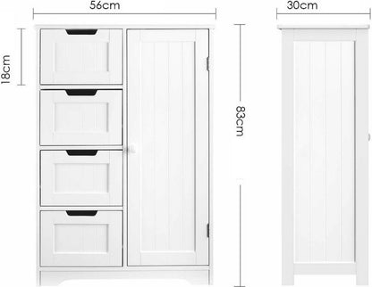 Homesse Badkamer Kastje - Badkamermeubel - Badkamer Accessoires - Wastafel Onderkast - Ladekastje - Wit