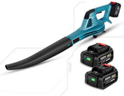 Bladblazer Draadloos - Professionele Bladblazer - Lucht Spuwer - Luchtblazer - 4500W - 2x Accu - Met Accessoires - Blauw