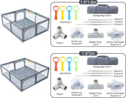 Opvouwbare babybox - Babyspeeltuin - Grondbox - Speelbox - Veiligheidshek - Baby kruipruimte - Inklapbaar - Ballenbak - Grijs - 120x180cm