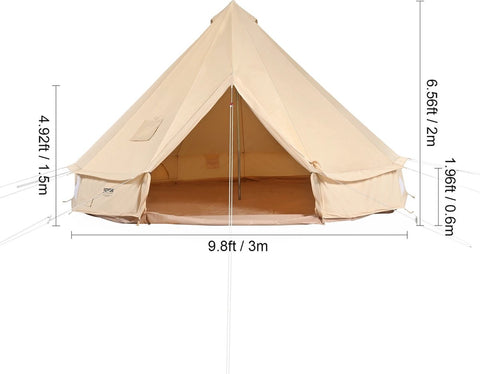Yurt - kampeertent 2 personen - Kampeer tent - 3x3m - Bell Tent - Waterdicht