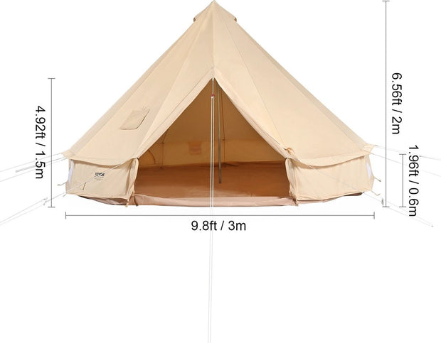 Yurt - kampeertent 2 personen - Kampeer tent - 3x3m - Bell Tent - Waterdicht