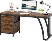 Bureau - met 3 Schakelbare Ladekast - Computerbureau - Computertafel - Bureautafel Bruin - 150 x 50 x 75 cm