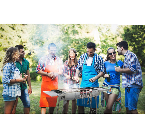 Grill Barbecue – Houtskool BBQ – Barbecues – Zijtafels – Draagbare Camping BBQ – Grill voor Buiten – RVS – 122 x 30 x 75 cm