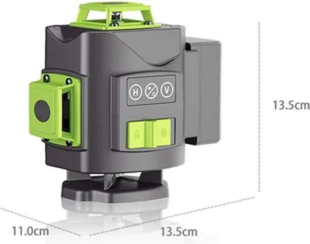 Kruislijnlaser - Lijnlaser - Waterpaslaser - Bouwlaser - Interieurlaser - Bouwvaklaser - Tegellaser - 16 stralen - 360 graden - 4D - 3D - 30 Meter - Koffer - Afstandsbediening - Accu Oplader - Opzet - Beugel/Steun - Clip - Handleiding - 2x Accu
