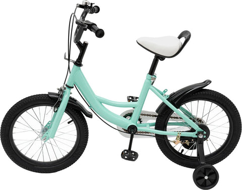 Kinderfiets - 16 Inch - Spelen - 5 tot 8 Jaar - Outdoor - Groen met Zwarte Accenten