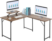 VINTAGE Vintage Corner Desk - Modern stylish design - 122x142x76cm - Brown/Black