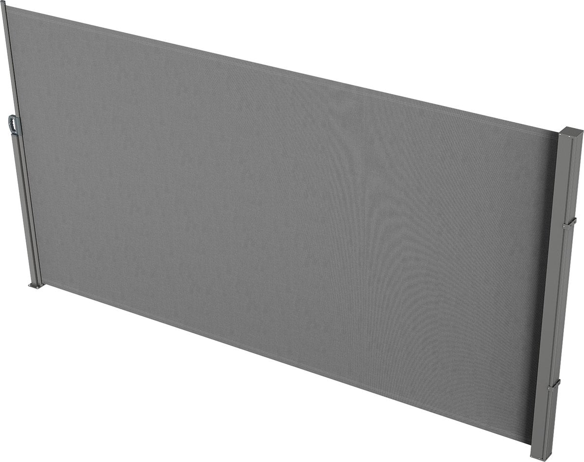 Zijluifel - 200x300 cm - Gemaakt van 180 g/m² Polyesterweefsel met PU-coating - met Uittrekbare Handgreepriemen en Veermechanisme - voor Balkons en Terrassen - Grijs