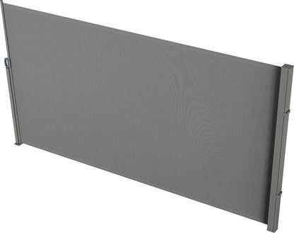 Zijluifel - 200x300 cm - Gemaakt van 180 g/m² Polyesterweefsel met PU-coating - met Uittrekbare Handgreepriemen en Veermechanisme - voor Balkons en Terrassen - Grijs