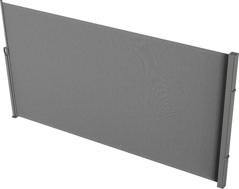 Zijluifel - 200x300 cm - Gemaakt van 180 g/m² Polyesterweefsel met PU-coating - met Uittrekbare Handgreepriemen en Veermechanisme - voor Balkons en Terrassen - Grijs