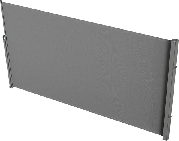Zijluifel - 200x300 cm - Gemaakt van 180 g/m² Polyesterweefsel met PU-coating - met Uittrekbare Handgreepriemen en Veermechanisme - voor Balkons en Terrassen - Grijs