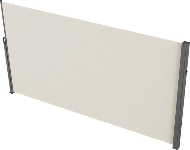 Zijluifel - 200 x 300 cm - Polyesterweefsel (180 g/m²), PU-coating, met Uitschuifbare Handgreep en Veermechanisme, voor Balkons en Terrassen, Beige