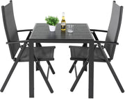 Tuinset - 3-delig - zilver - tuinstoelen - tuintafel - tuinsets - tuinstoelen verstelbaar - tuin set - tuinset 2 persoons