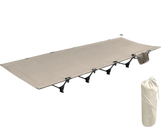 Veldbed - Ultralicht - Compact Opvouwbaar - Stevig en Duurzaam - Scheurbestendig - Stabiel - Tot 150kg - Khaki - 192x65x16cm - Incl. Opbergzak - Stretcher - Outdoor