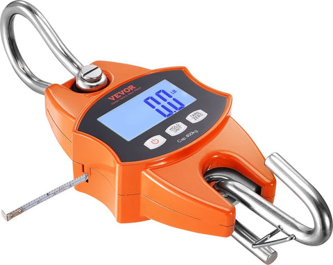 Kraanweegschaal - Nauwkeurige Meting - LCD-scherm - S-haak - 0,05 kg Nauwkeurigheid -0,15 tot 400 kg Capaciteit - voor de Jacht, Visserij, Landbouw, Boogafstemming en Andere Lichte Weegsituaties - Oranje