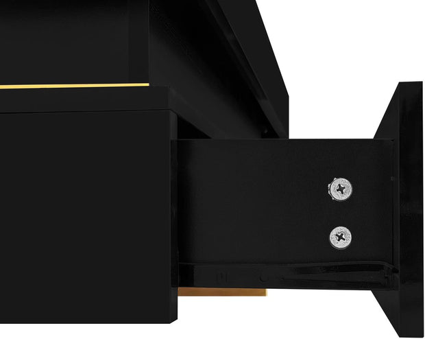 Salontafels - Bijzettafel - Keukentafel - Salontafel met opbergruimte - Modern - 70 cm x 35,5 cm - Zwart