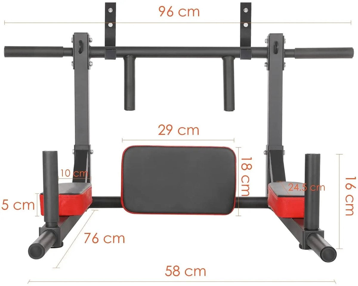 Dip Station - Fitness - Sport - Gym - Wandgemonteerd - Wandgemonteerde Chin-Up Bar - Hometrainer - Hometrainers - Hometrainers Fitness - Home Trainer - Thuis Fitnessapparaat - Sportschool accesoires - Accessoires - Sportschool Apparatuur