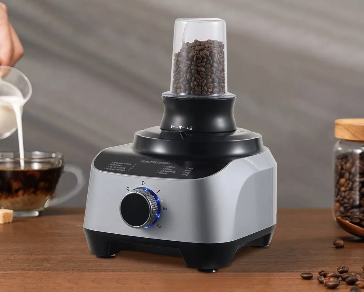 Keukenmachine - Alles in 1 keukenmachine - Multifunctionele keukenmachine - 11 in 1 - Blender - Citruspers - Kneden - Hakken - Malen - Mixen - 1300W - Zilvergrijs - QUORE