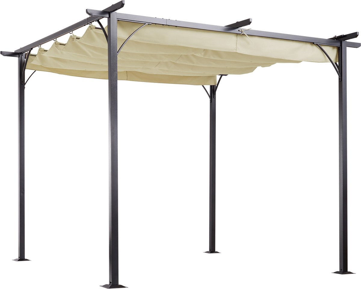 Cabrio-zonnedak - Luifel Tuinpaviljoen - Waterafstotende Luifel 3 x 3 m - Beige