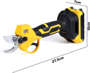 Elektrische Snoeischaar Incl - Opbergkoffer en Accu’s - 30mm Snijdiameter - Professioneel Heggenschaar op Batterij - Draadloos Elektrisch Takkenschaar - Tuin Snoei Schaar voor Knippen & Snoeien van Heggen & Takken - Tuinschaar - 1500W - Geel