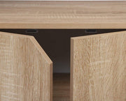 Boekenkast - 5 Lagen - met Kastje - MDF en Metaal - Licht Eiken Kleur - 80x35x97cm