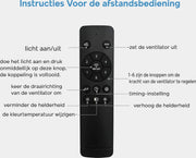 Ventilator Lamp - Plafondventilator Wit - Smart Lamp - Met Dimmer - 6 Standen Ventilator - Keuken Lamp - Woonkamerlamp - Moderne lamp