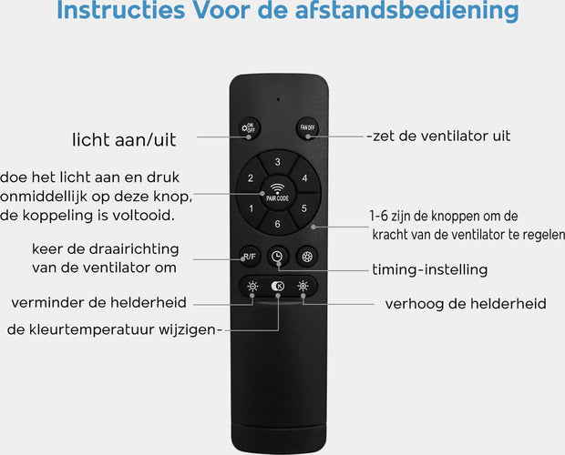 Ventilator Lamp - Plafondventilator Wit - Smart Lamp - Met Dimmer - 6 Standen Ventilator - Keuken Lamp - Woonkamerlamp - Moderne lamp