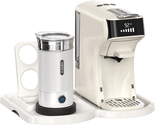 Ariqo Coffee Machine - Coffee Maker - Incl. Milk Frother - Capsules - 6-in-1 - Espresso Machine - Hot and Cold - Beige