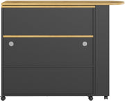 Uitschuifbare Bartafel met Opbergruimte - Moderne Verplaatsbare Bartafel - Telescopische Bartafel met LED - Bartafel - Bistrotafel - Hoge Tafel - Kookeiland - Bistrotafel - (138-204×39×105cm) - Zwart