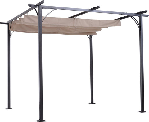 Cabrio-zonnedak - Luifel Tuinpaviljoen - Waterafstotende Luifel 3 x 3 m - Beige