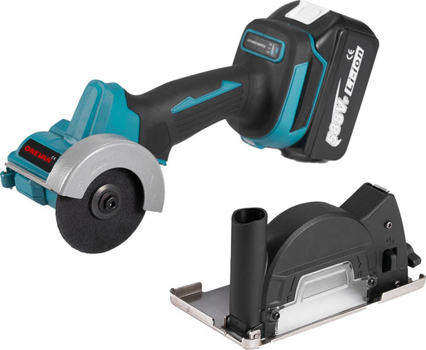 Elektrische Haakse Slijper - Draadloze Cirkelzagen - Snijmachine - Power Tool Haakse Slijper - Stofschild - 5 Slijpschijven - 2 Zaagbladen - Inbussleutel - Led Licht - 2 Accu's - Accu lader - Handleiding - Lichtgewicht - 18V - 76MM