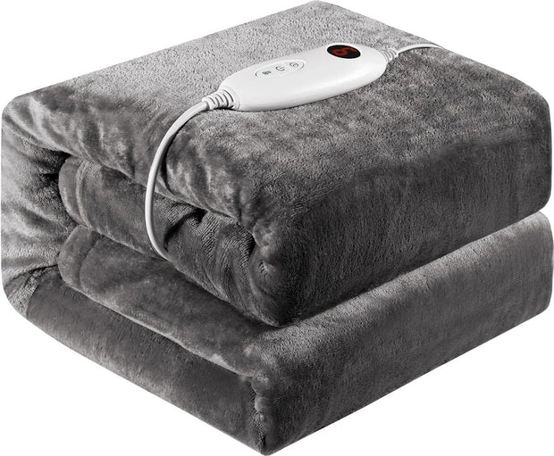 Luxe Elekrische Deken - 180x130 - Zacht en Warm - Flanel en Lamswol - Tweepersoons Warmtedeken- 6 Warmtestanden - Veilig - Auto Uitschakeling - Machine Wasbaar
