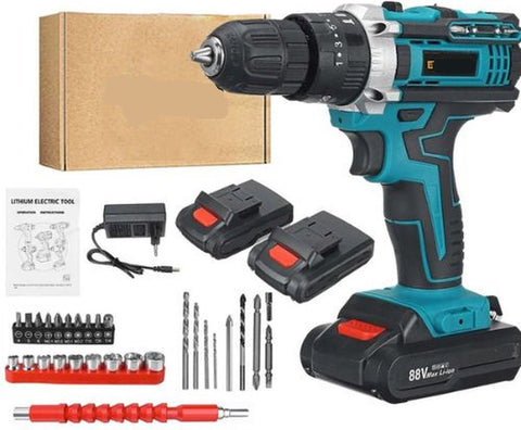 Boormachine - Accu Boormachine - Schroefmachine - Elektrische Boormachine - Elektrische Schroefmachine - Met Accessoires - 2x Accu - 18V - 1500Mah