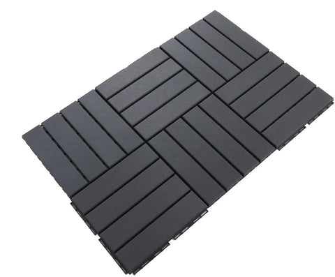 Terras Tegel - Tuin Tegel - Vlonder Tegel - Dek Tegel - Set - Zwart - 30x30x2cm - 27m² - 30 Stuks