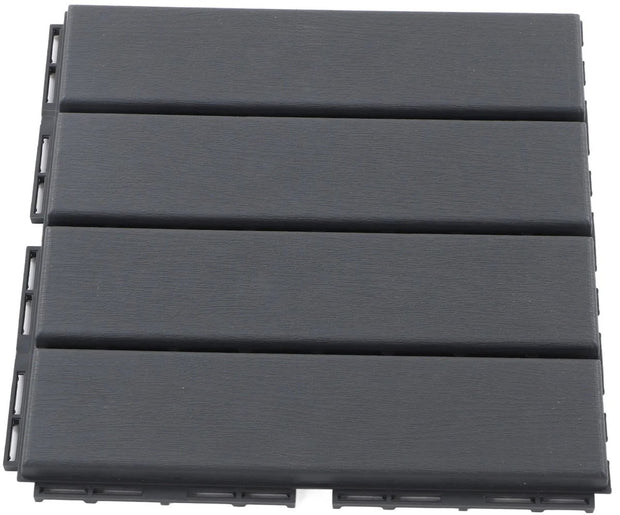 Terras Tegel - Tuin Tegel - Vlonder Tegel - Dek Tegel - Set - Zwart - 30x30x2cm - 27m² - 30 Stuks