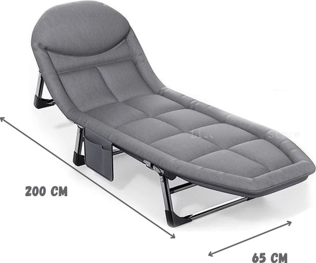 Veldbed - Veldbedden 1 Persoon - Kampeerbed - 65x200x32 Cm - Stretcher - Inklapbaar Campingbedje - Met Matras - Volwassenen - Grijs