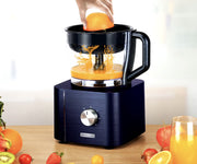 Keukenmachine - Alles in 1 keukenmachine - Multifunctionele keukenmachine - Vleesmolen - Garde - Kneder - Shredder - Sinaasappelpers - Hakselaar - Blender - 1100W - Donkergrijs