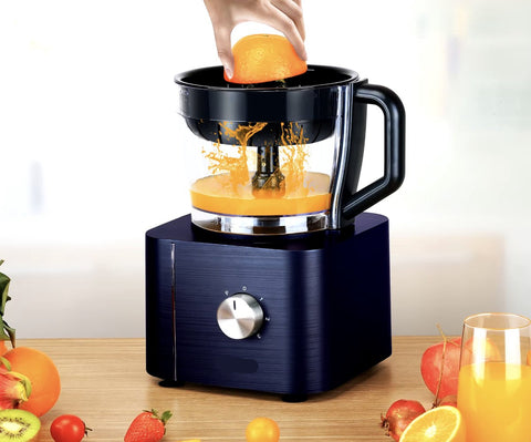 Keukenmachine - Alles in 1 keukenmachine - Multifunctionele keukenmachine - Vleesmolen - Garde - Kneder - Shredder - Sinaasappelpers - Hakselaar - Blender - 1100W - Donkergrijs