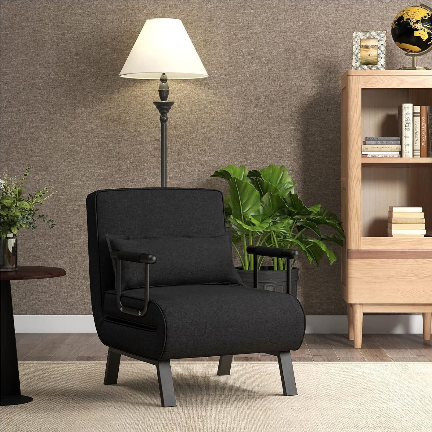 Bankbed – Slaapbank – Sofa – Bedbank – Slaapstoel – 4-in-1 Inklapbaar Design – Verstelbare Rugleuning 6-standen – Met Metalen Frame