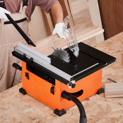 Tafelschaaf – Tafelzaag – Cirkelzaag – Houtzaag – Verstekzaag – Compact Oranje Zwart – 1200W Motor – Zaagcapaciteit 225 mm