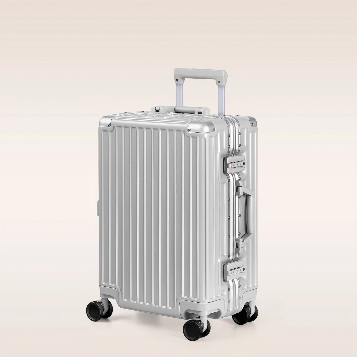 Aluminium Koffer – Harde Koffer – Reiskoffer – Handbagage – Spinner Wielen – TSA Slot – Zilver – 20 Inch – Lichtgewicht – ABS Behuizing