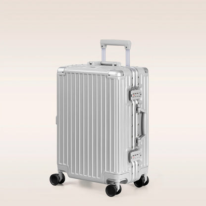 Aluminium Koffer – Harde Koffer – Reiskoffer – Handbagage – Spinner Wielen – TSA Slot – Zilver – 20 Inch – Lichtgewicht – ABS Behuizing