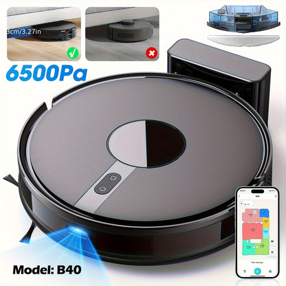 Robotstofzuiger SL60/B40 – Robotstofzuiger – Robotmop – Automatische Stofzuiger – Slimme Vloerreiniger – Lasernavigatie – 6500Pa Zuigkracht