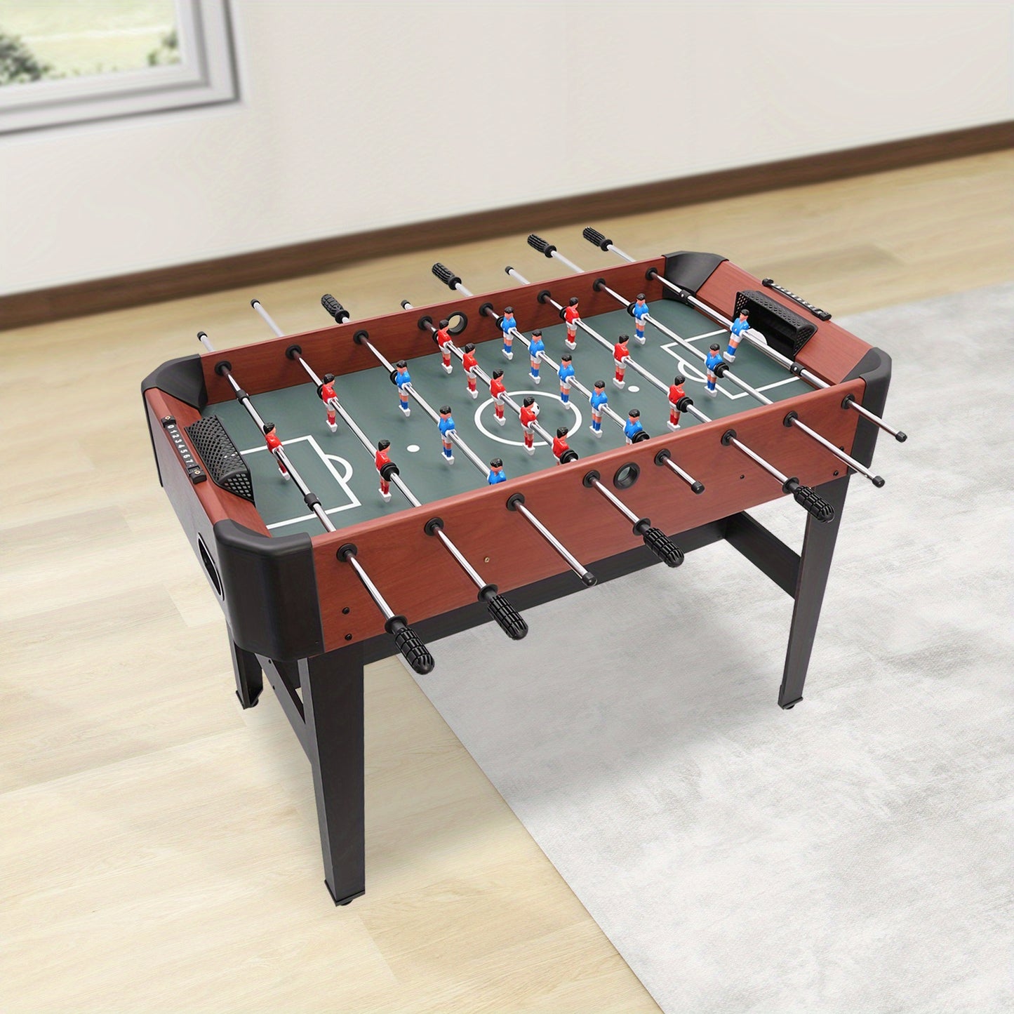 Tafelvoetbaltafel – Voetbalspel – Mokkeltafel – Speeltafel – Oefentafel – Compact Formaat 120x60 cm – Stevig Houten Materiaal