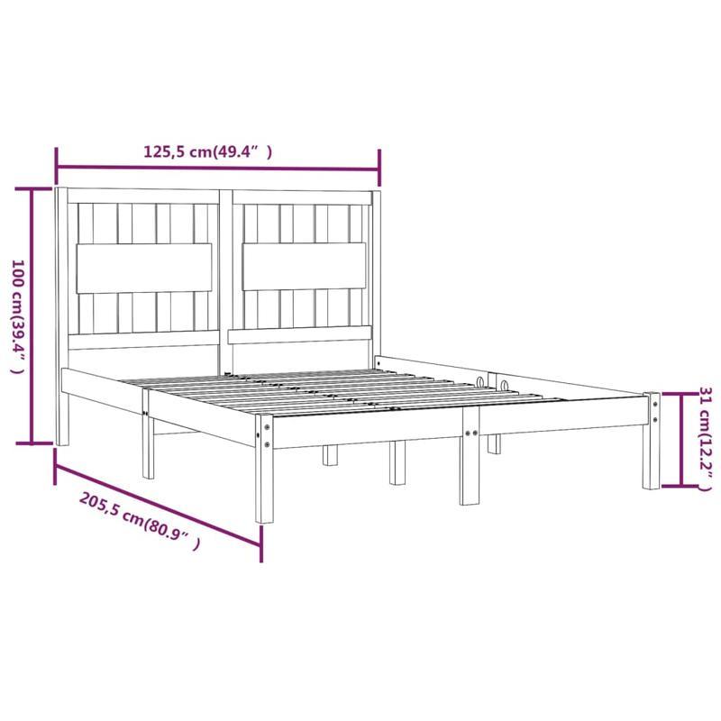 120X200 Cm Solid Wood Bed Jaw - Convenient And Removable